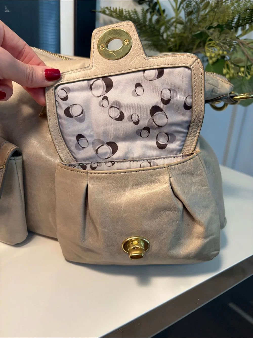 Coach Poppy Y2K Leather Double Pocket Leather Swing Hobo Bag